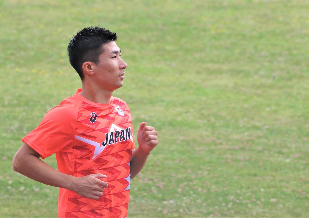 パリ五輪の事前合宿に参加した陸上男子短距離の桐生（撮影・藤塚大輔）