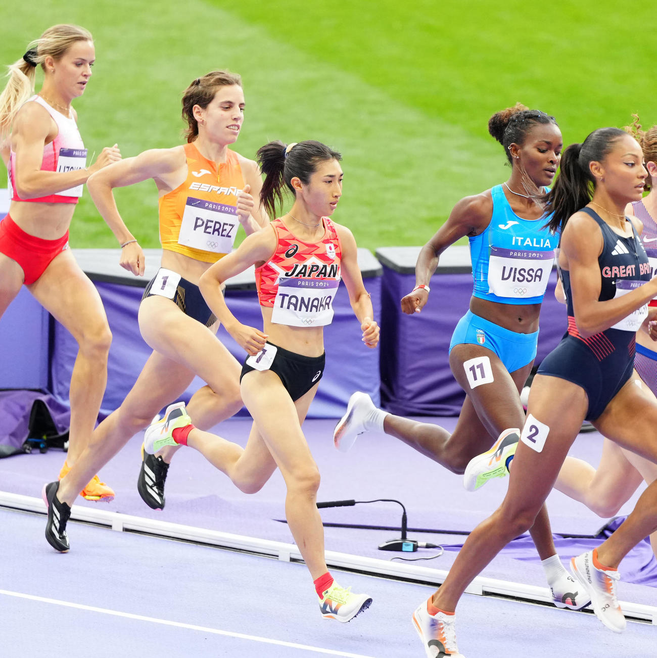 女子1500メートル準決勝に臨む田中希（撮影・江口和貴）