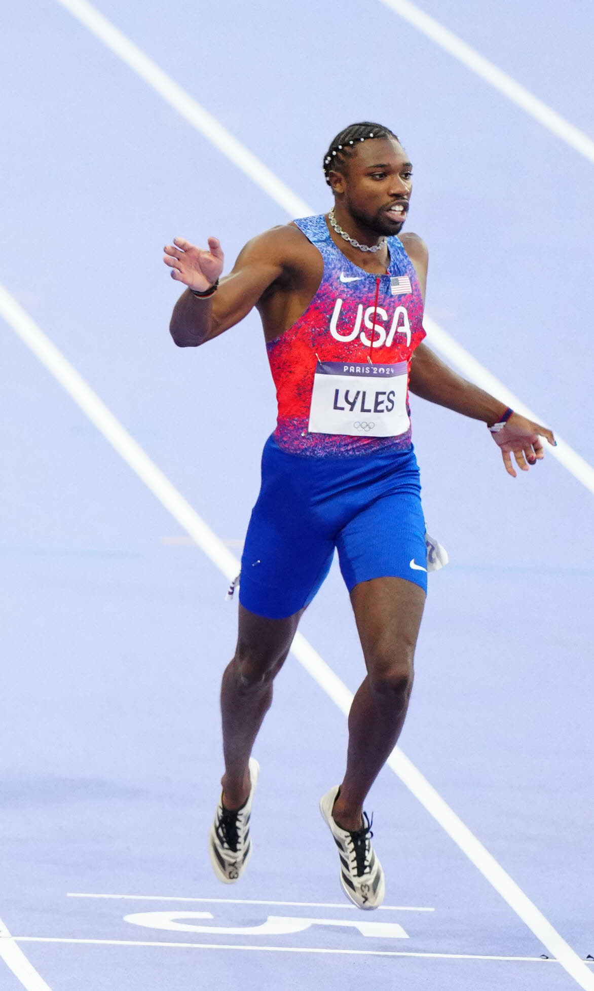 男子200メートル決勝で3位の米国ライルズ（撮影・江口和貴）