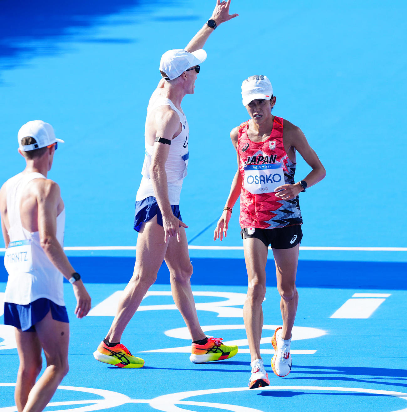 男子マラソンで13位となった大迫（右）（撮影・江口和貴）
