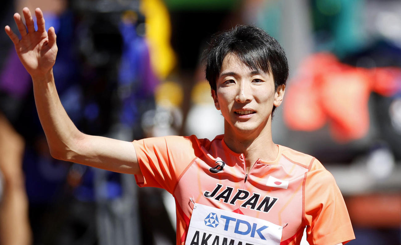 男子走り高跳び予選赤松諒一（2022年7月15日撮影）