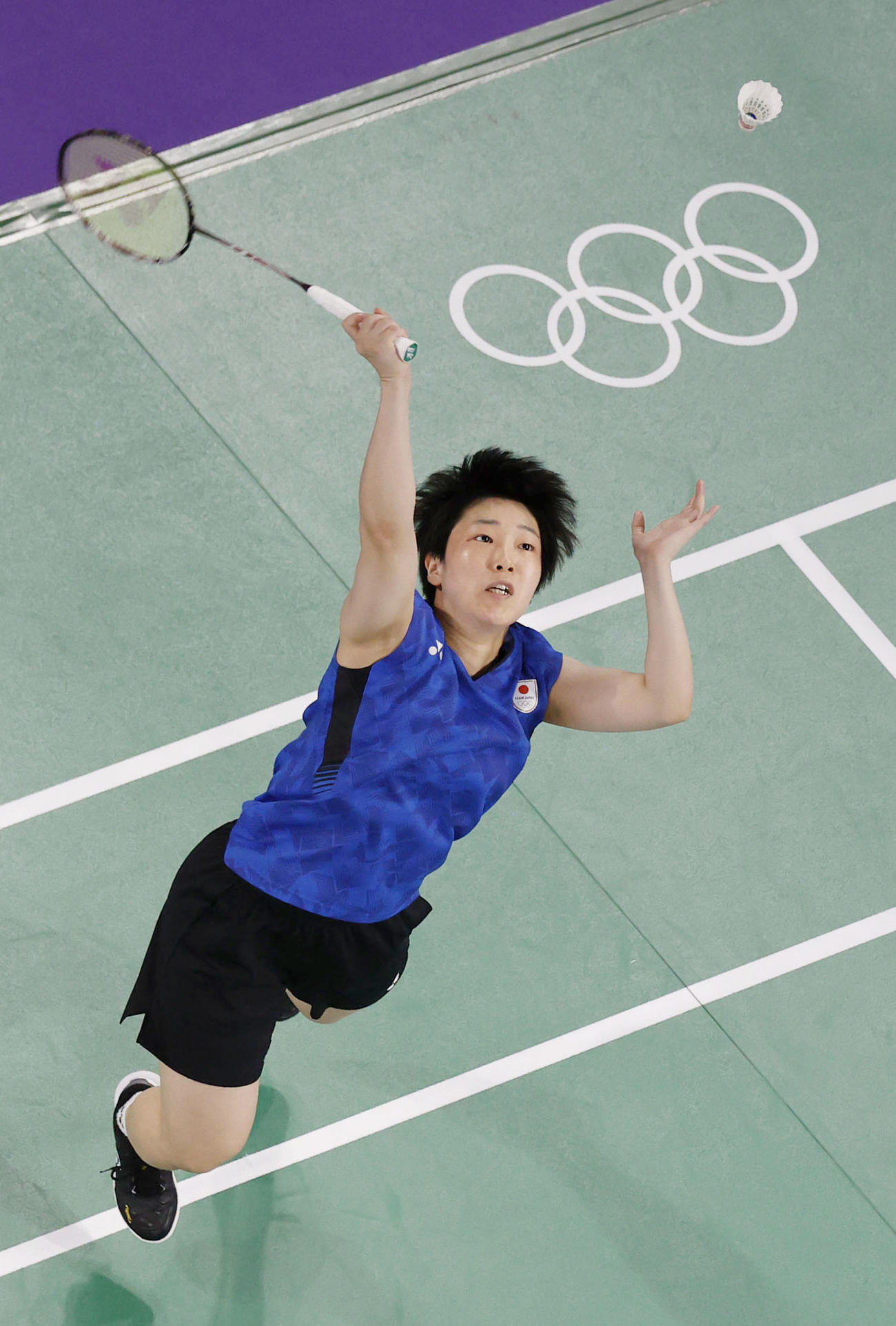 女子シングルス1次リーグ　カナダ選手と対戦する山口茜＝パリ（共同）
