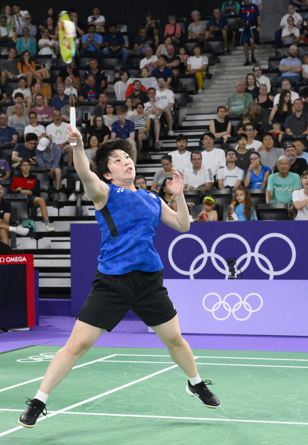 女子シングルス1次リーグ　カナダ選手と対戦する山口茜＝パリ（共同）