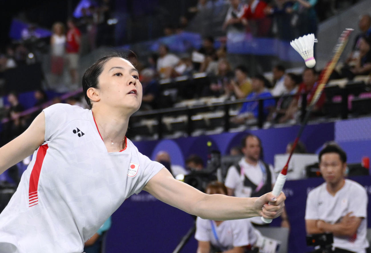 女子シングルスで準々決勝進出を決めた大堀彩＝パリ（共同）