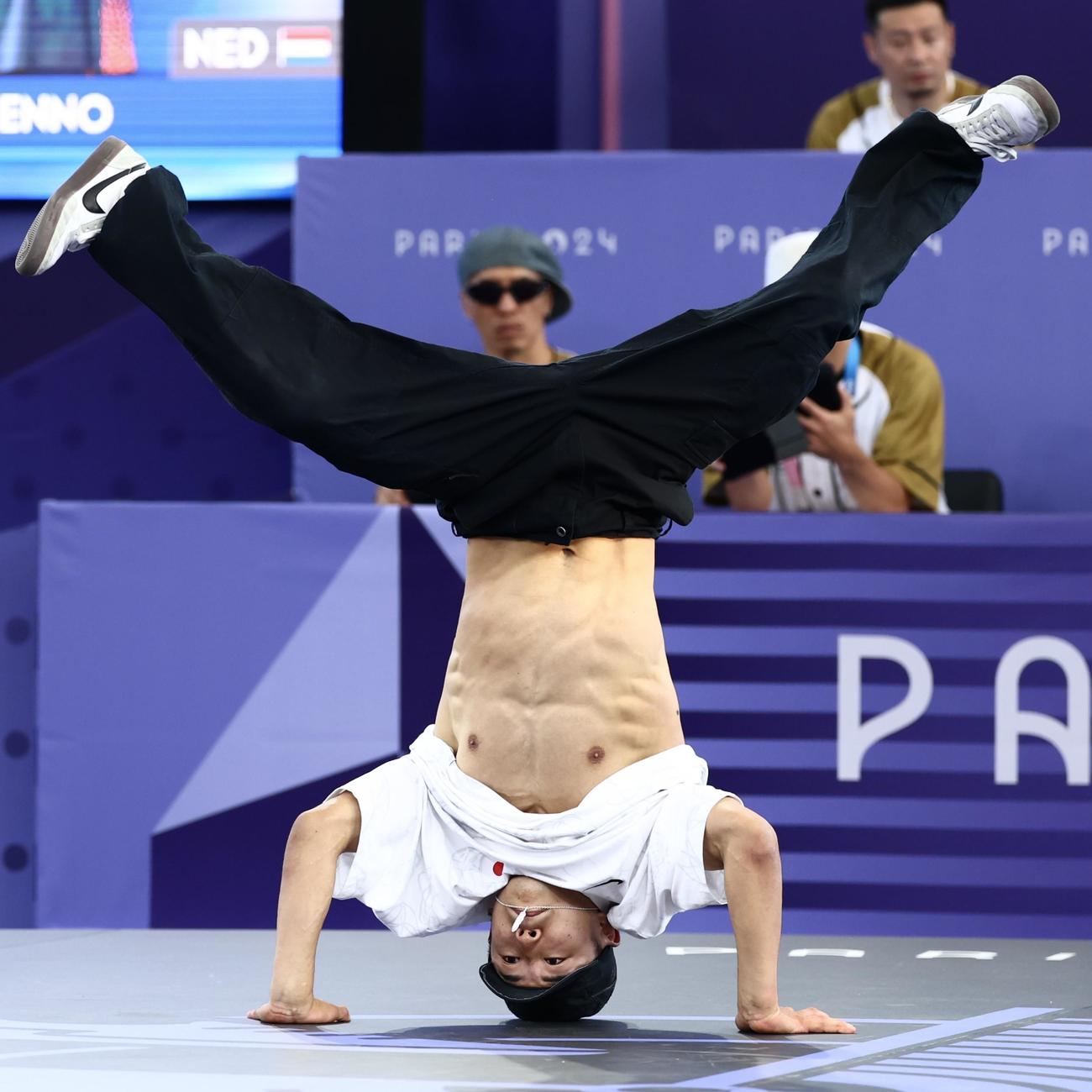 ブレイキン男子準々決勝に臨むSHIGEKIX（撮影・河田真司）