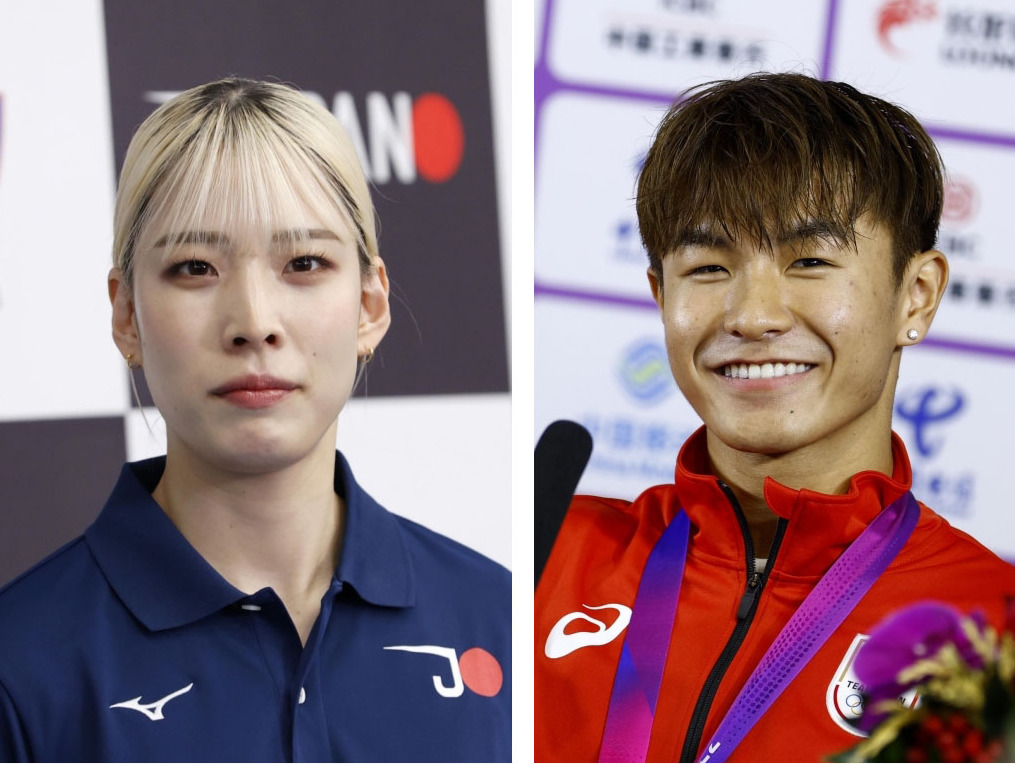 江村美咲（左）半井重幸（共同）