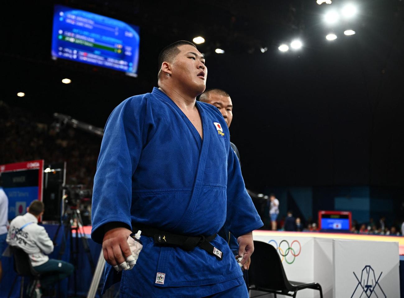 男子100キロ超級準々決勝　準決勝進出を決めた斉藤立（ロイター）
