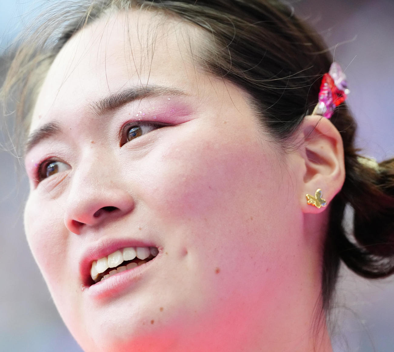 陸上の女子やり投げ予選に臨む北口（2024年8月7日撮影）