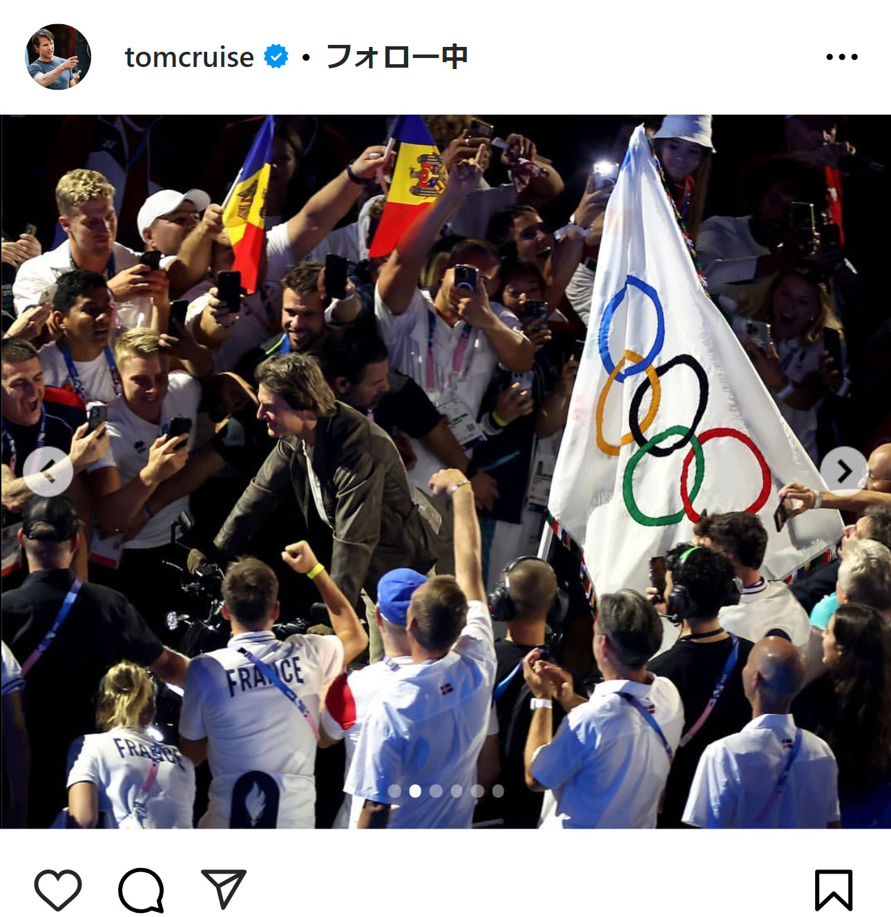 トム・クルーズのインスタグラムから
