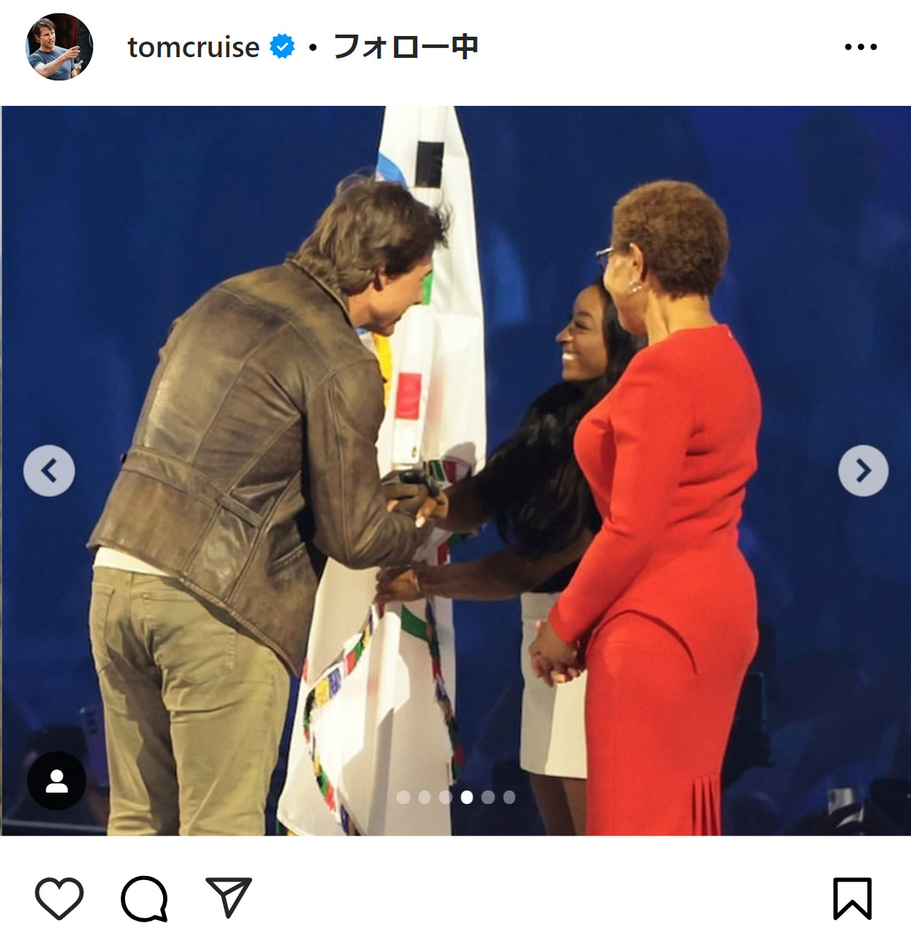 トム・クルーズのインスタグラムから