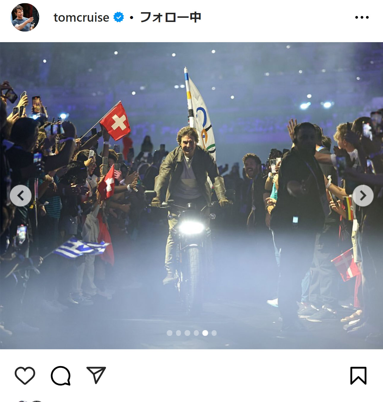 トム・クルーズのインスタグラムから