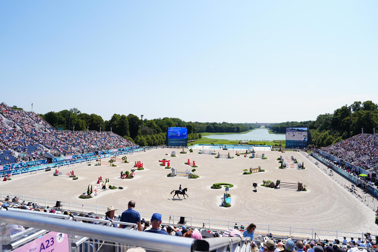ベルサイユ宮殿で行われる馬術（撮影・江口和貴）