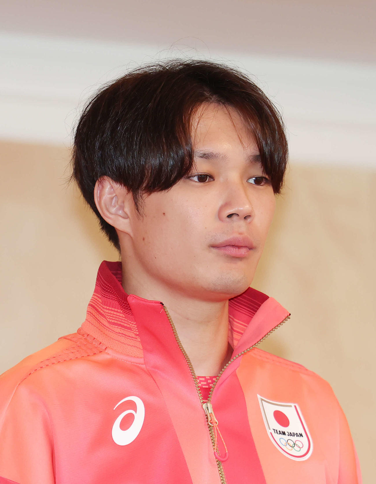 フェンシング日本代表会見に臨む男子エペの山田（撮影・河田真司）