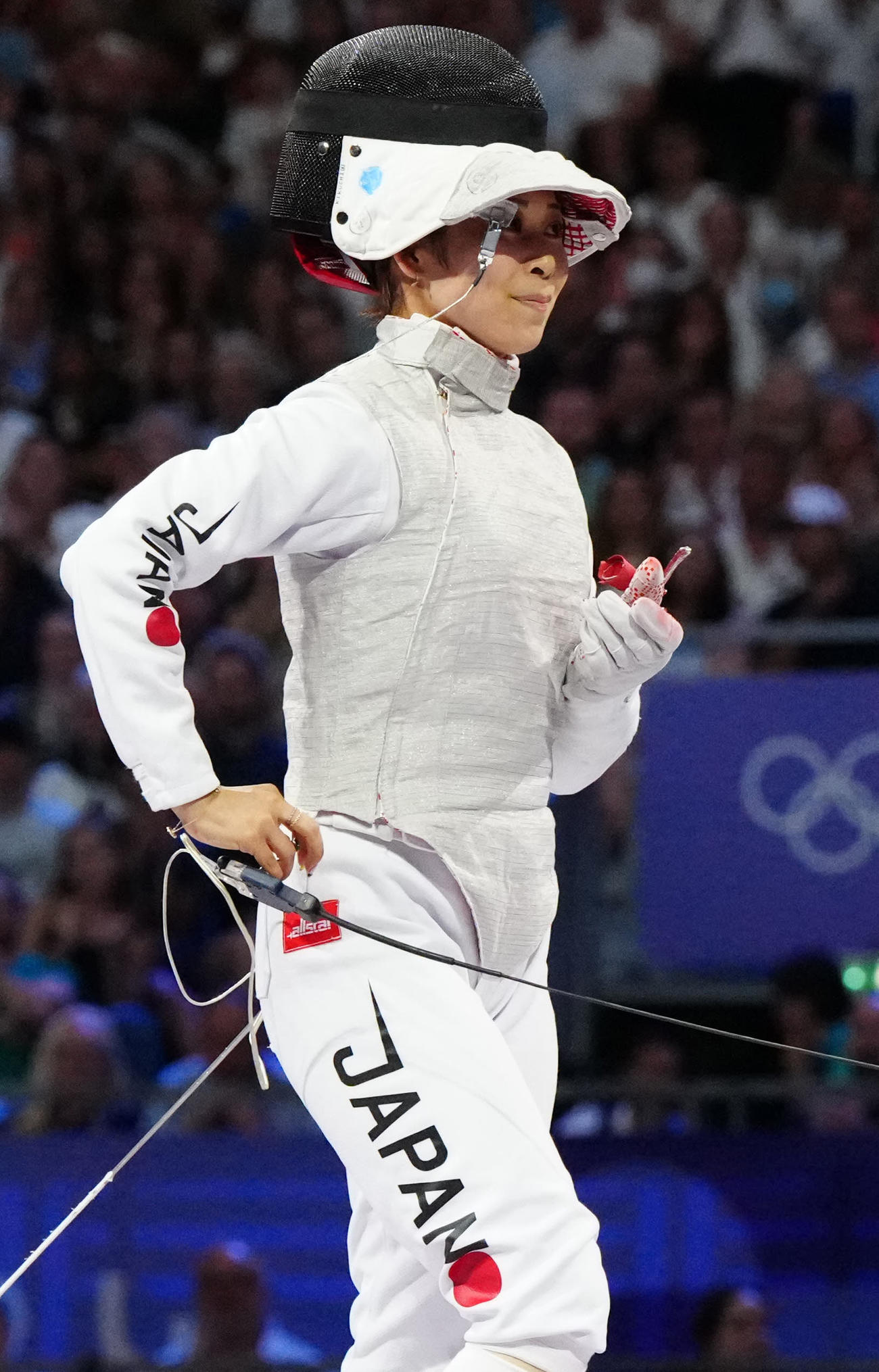 フェンシング女子フルーレ団体　カナダとの3位決定戦に臨む菊池（撮影・江口和貴）