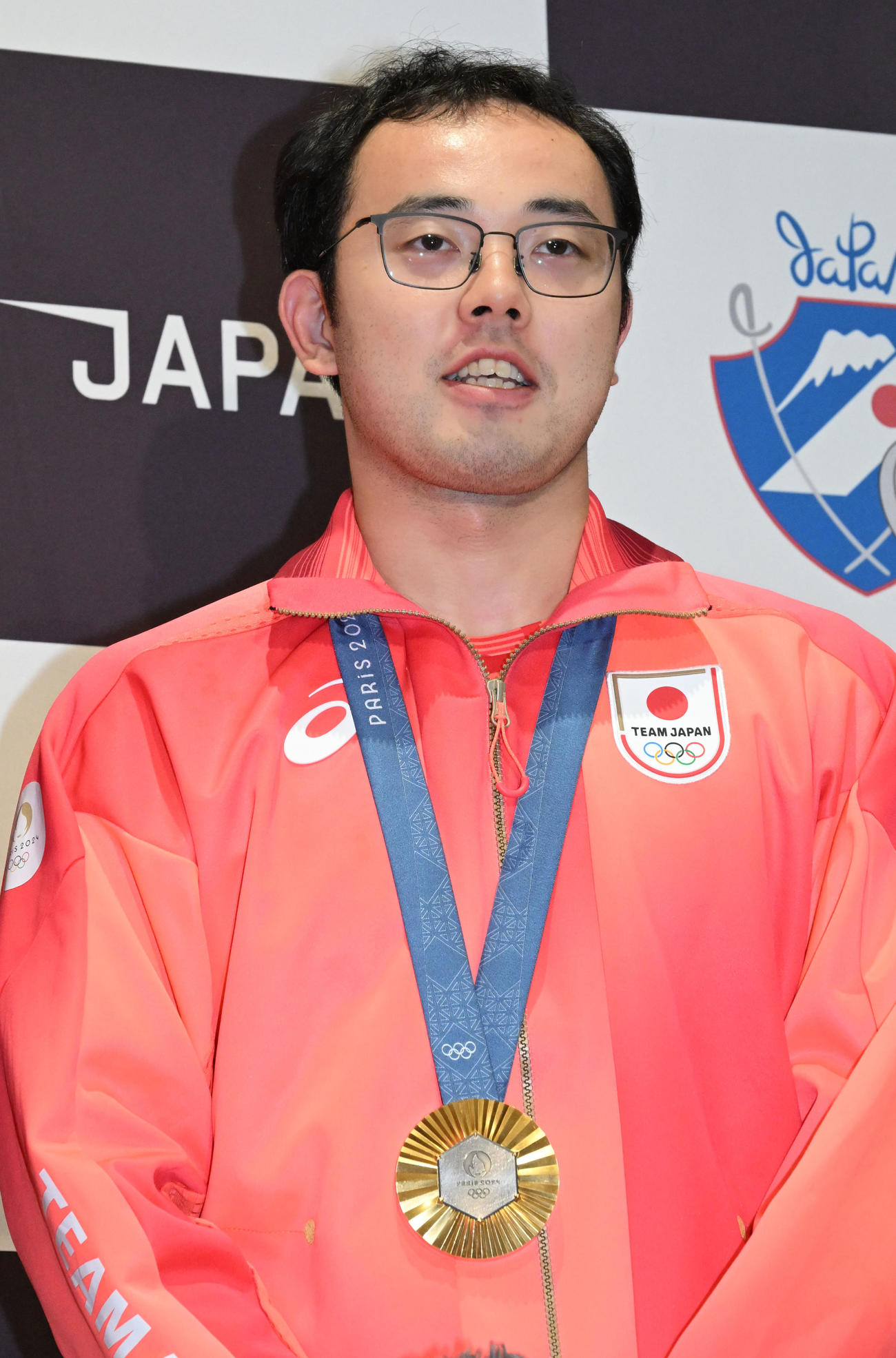 フェンシング男子フルーレ団体で金メダルを獲得した永野雄大（2024年8月7日撮影）