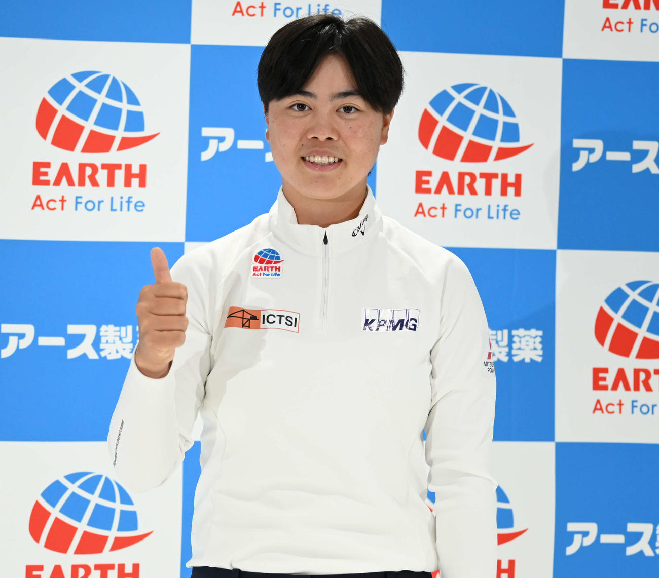 パリ五輪へ意気込むゴルフ女子代表の笹生（撮影・飯岡大暉）