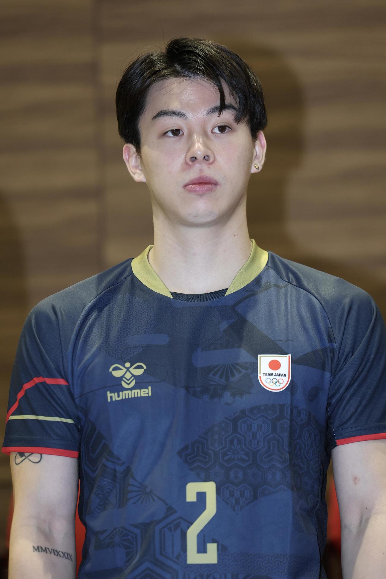 ハンドボール男子日本代表メンバー発表会見に臨む安平（撮影・河田真司）