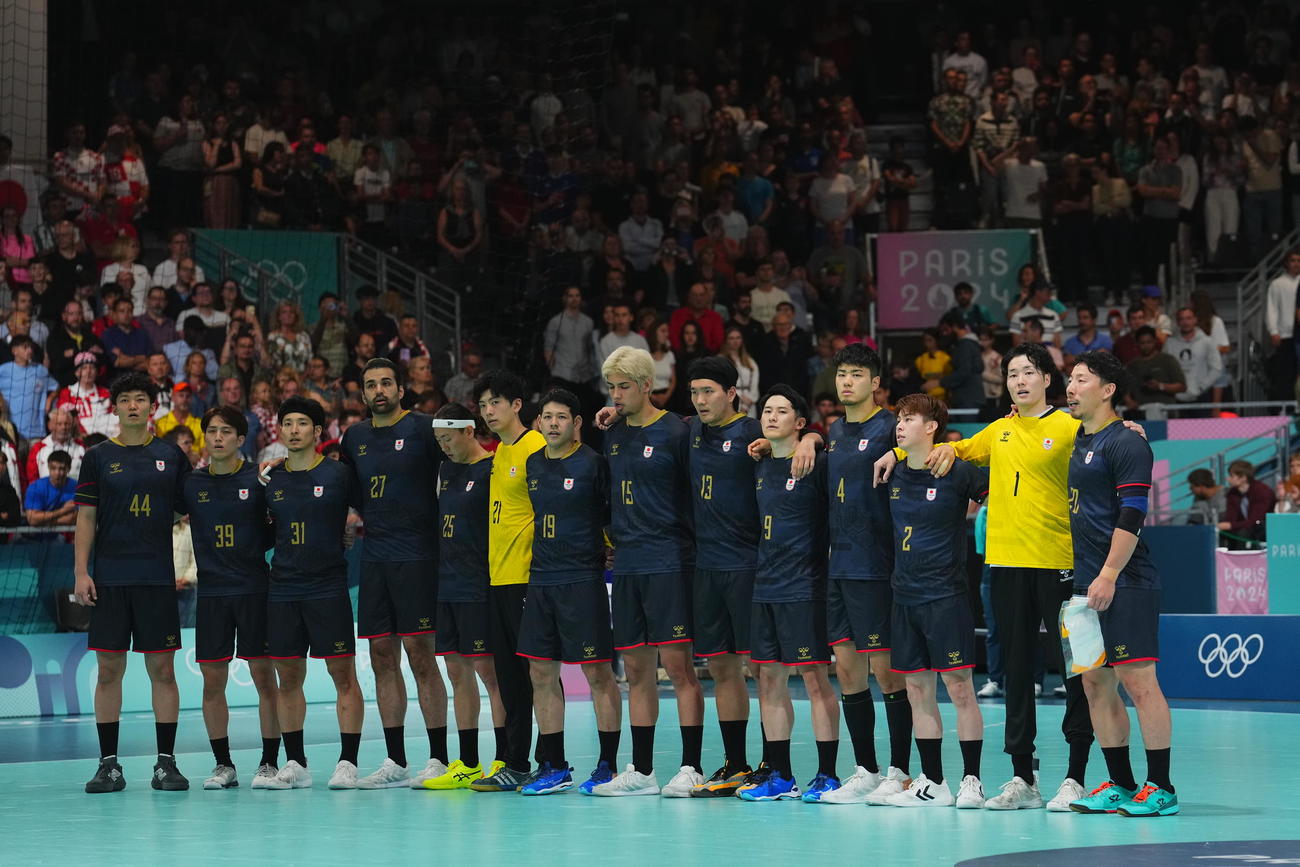 ハンドボール日本代表の選手たち（2024年7月27日撮影）