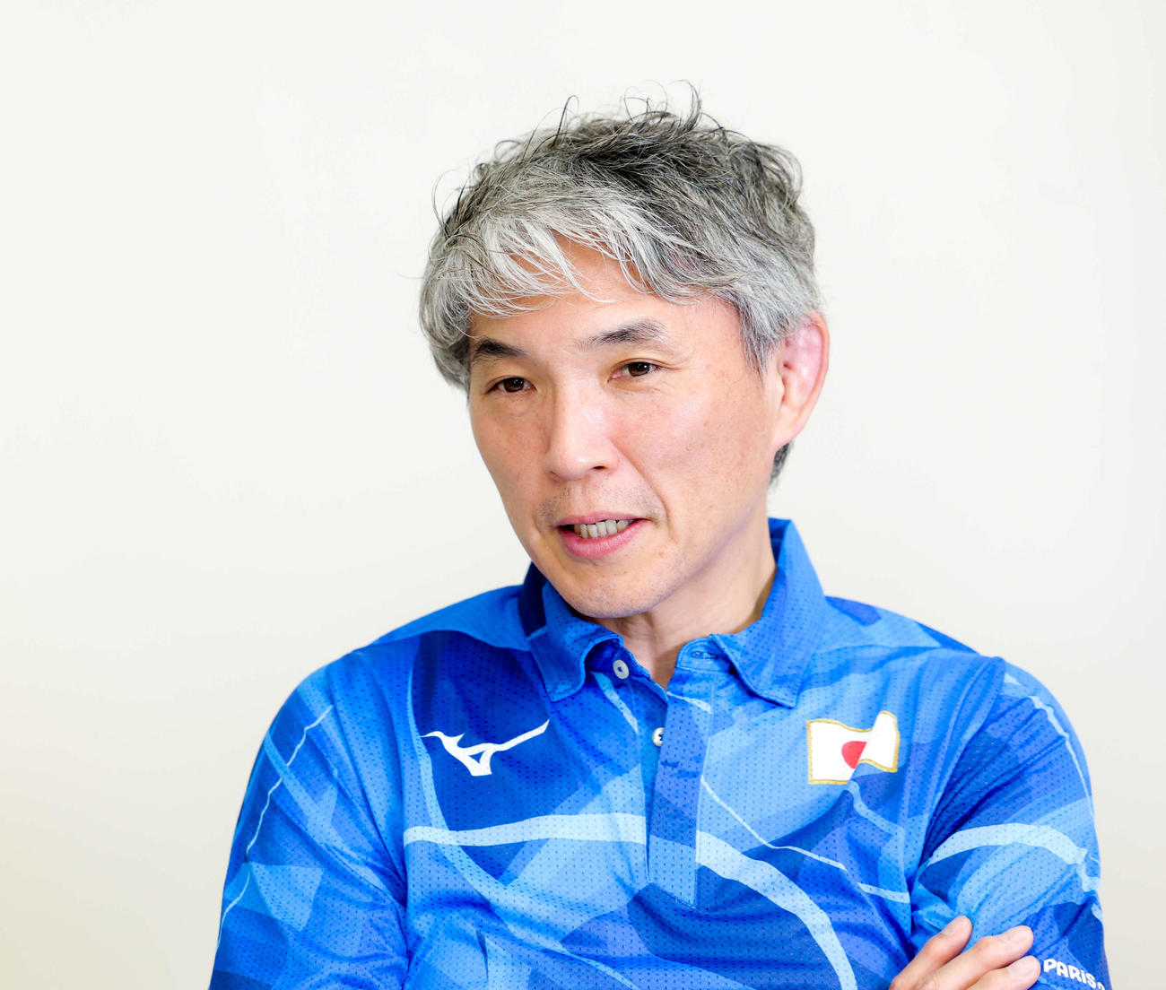 選手について話す柔道女子日本代表増地監督（撮影・河田真司）