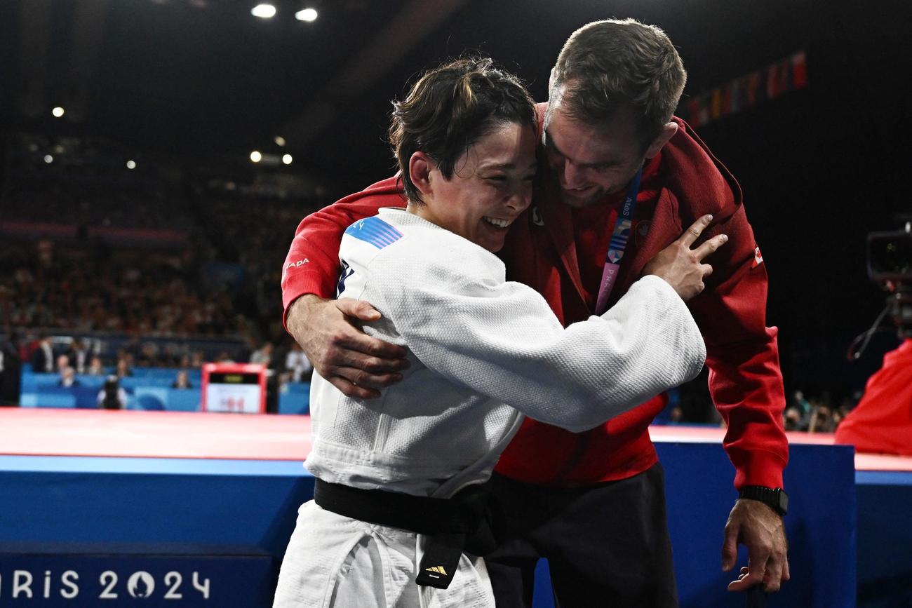 女子57キロ級決勝　金メダルを獲得した出口クリスタ（ロイター）