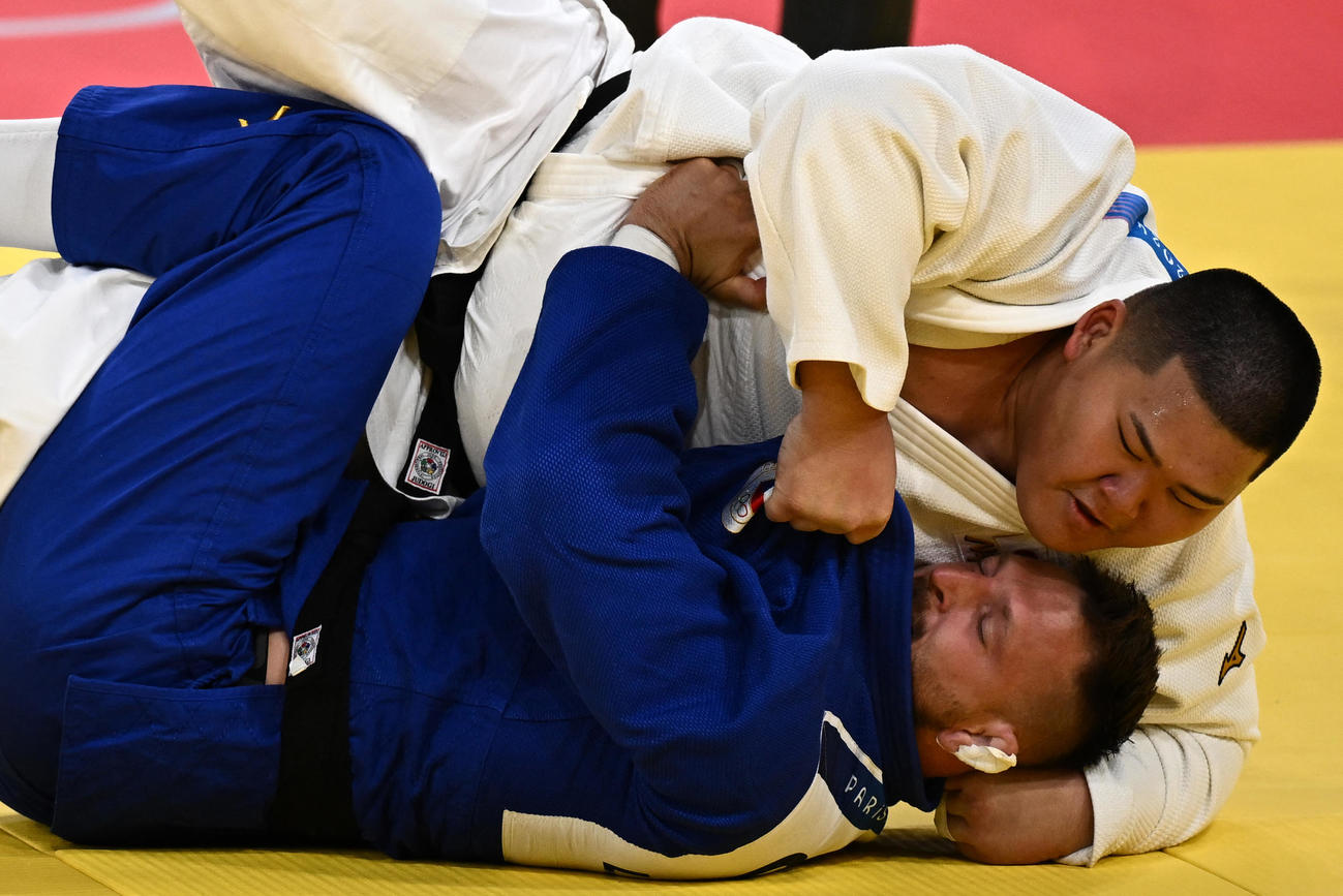 男子100キロ超級2回戦　準々決勝進出を決めた斉藤立（ロイター）