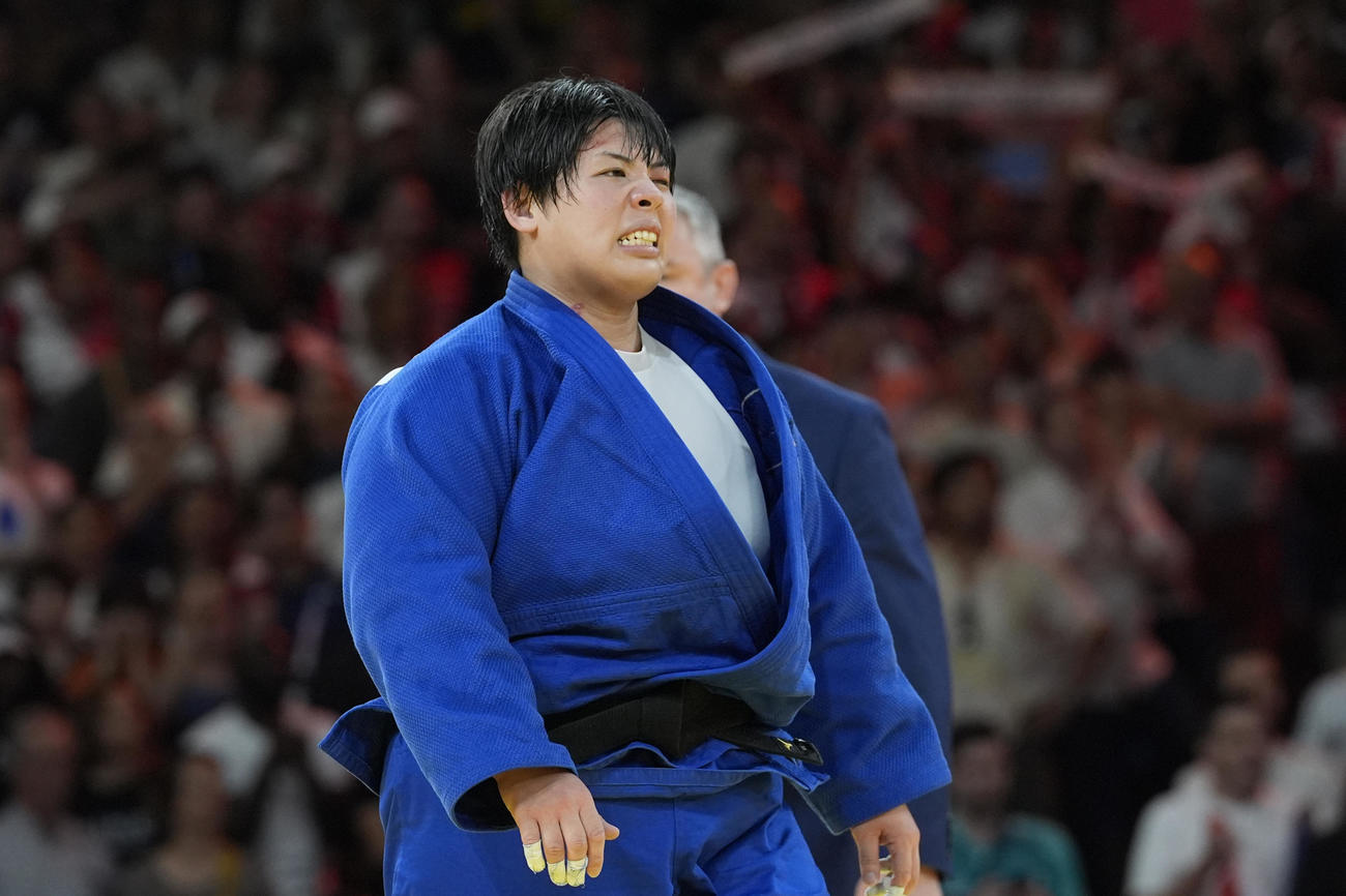 女子78キロ超級準々決勝で敗退となった素根輝（AP)