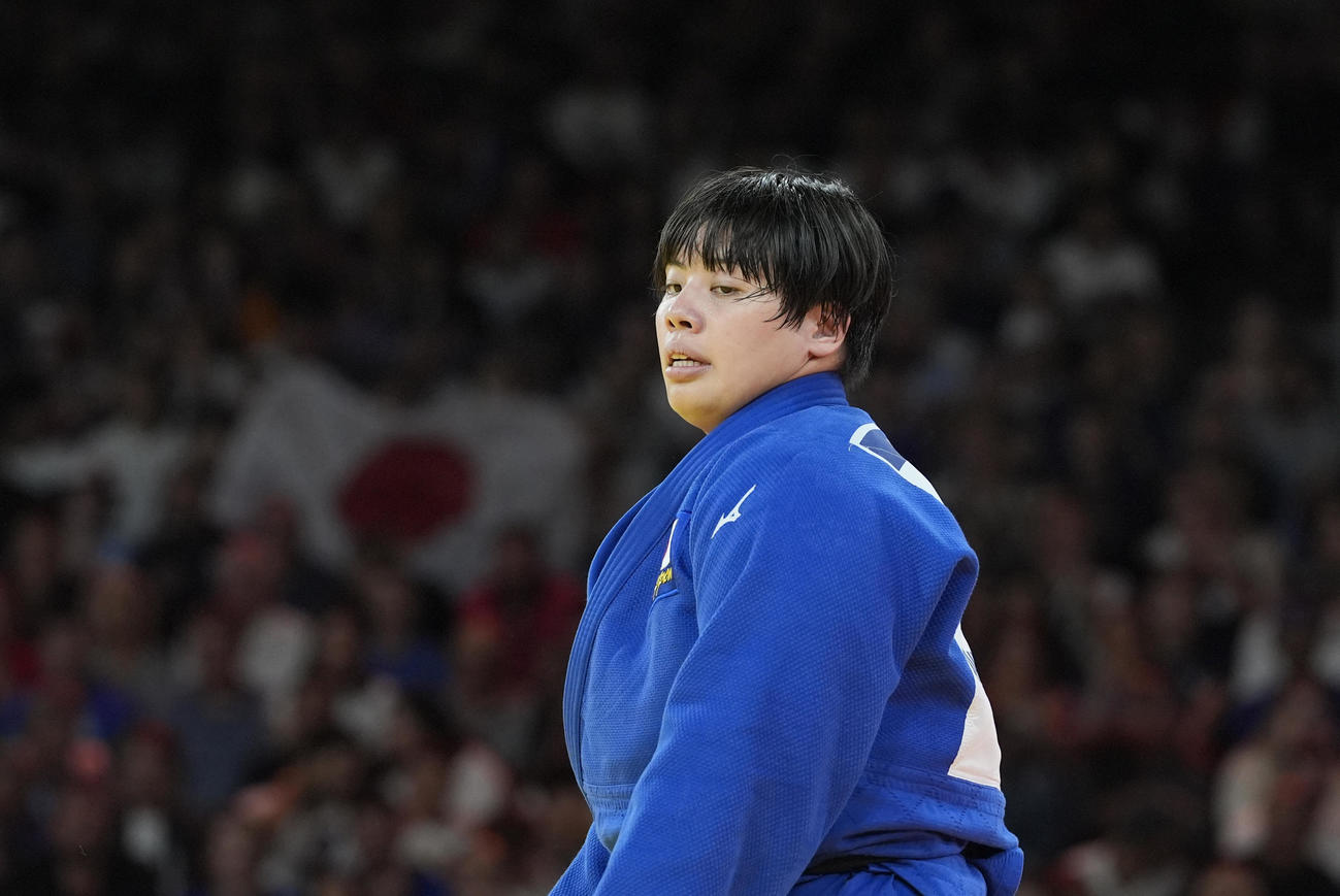 女子78キロ超級　準々決勝で敗れた素根輝（AP)