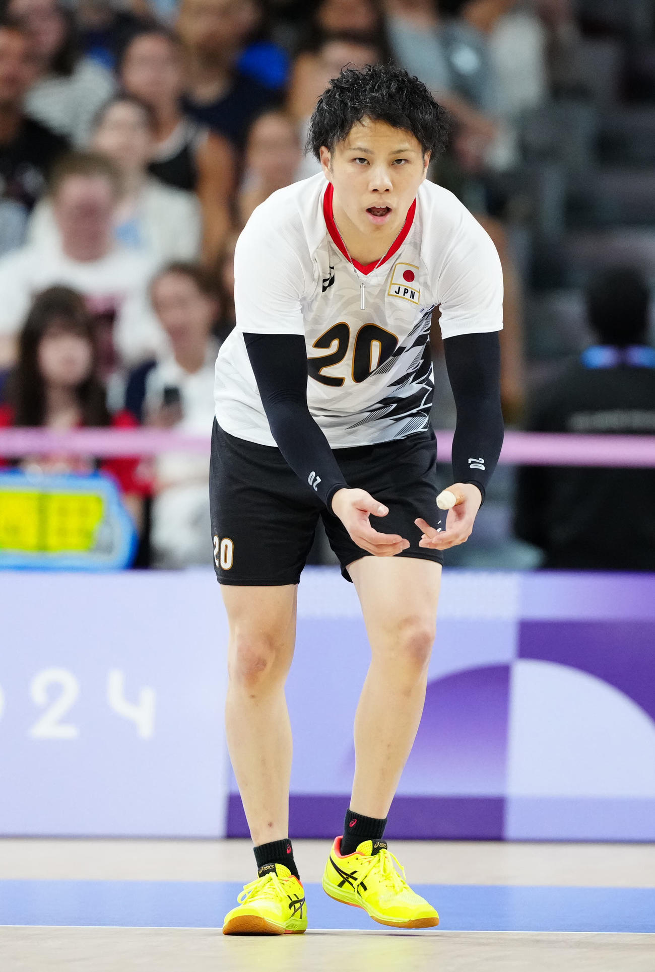 日本対アルゼンチン　第2セットに臨む山本（撮影・江口和貴）