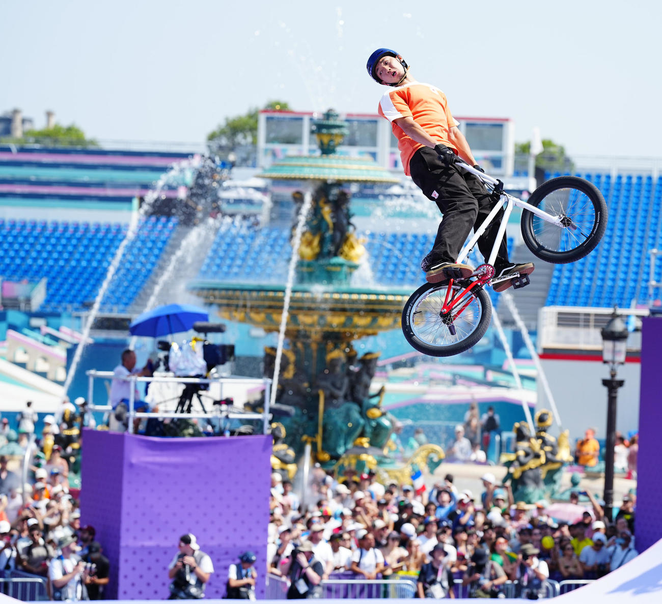 BMXフリースタイル予選を前に調整する中村（撮影・垰建太）