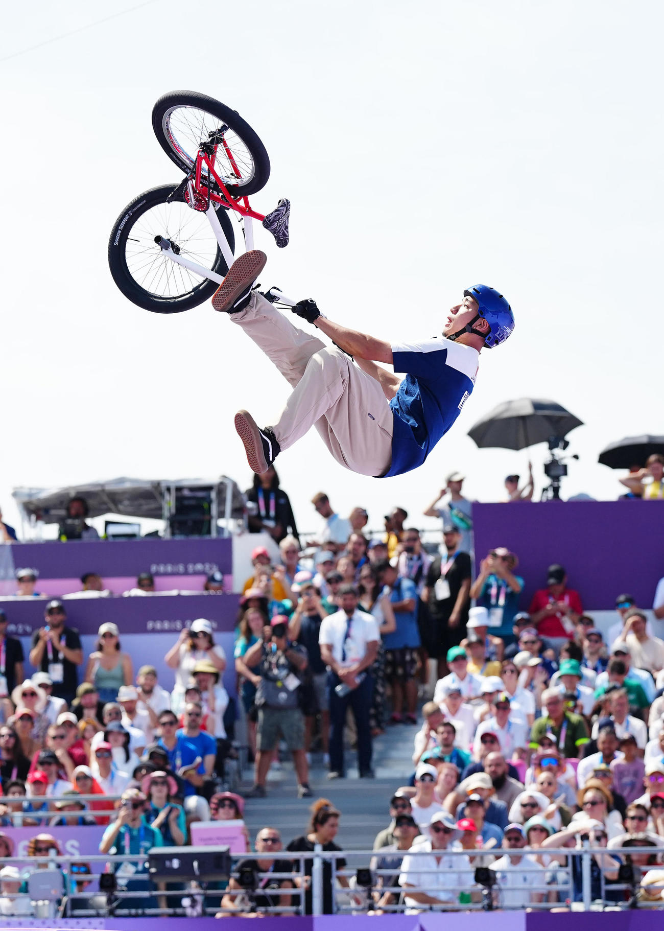自転車BMXフリースタイル決勝、2本目に臨む中村（撮影・垰建太）