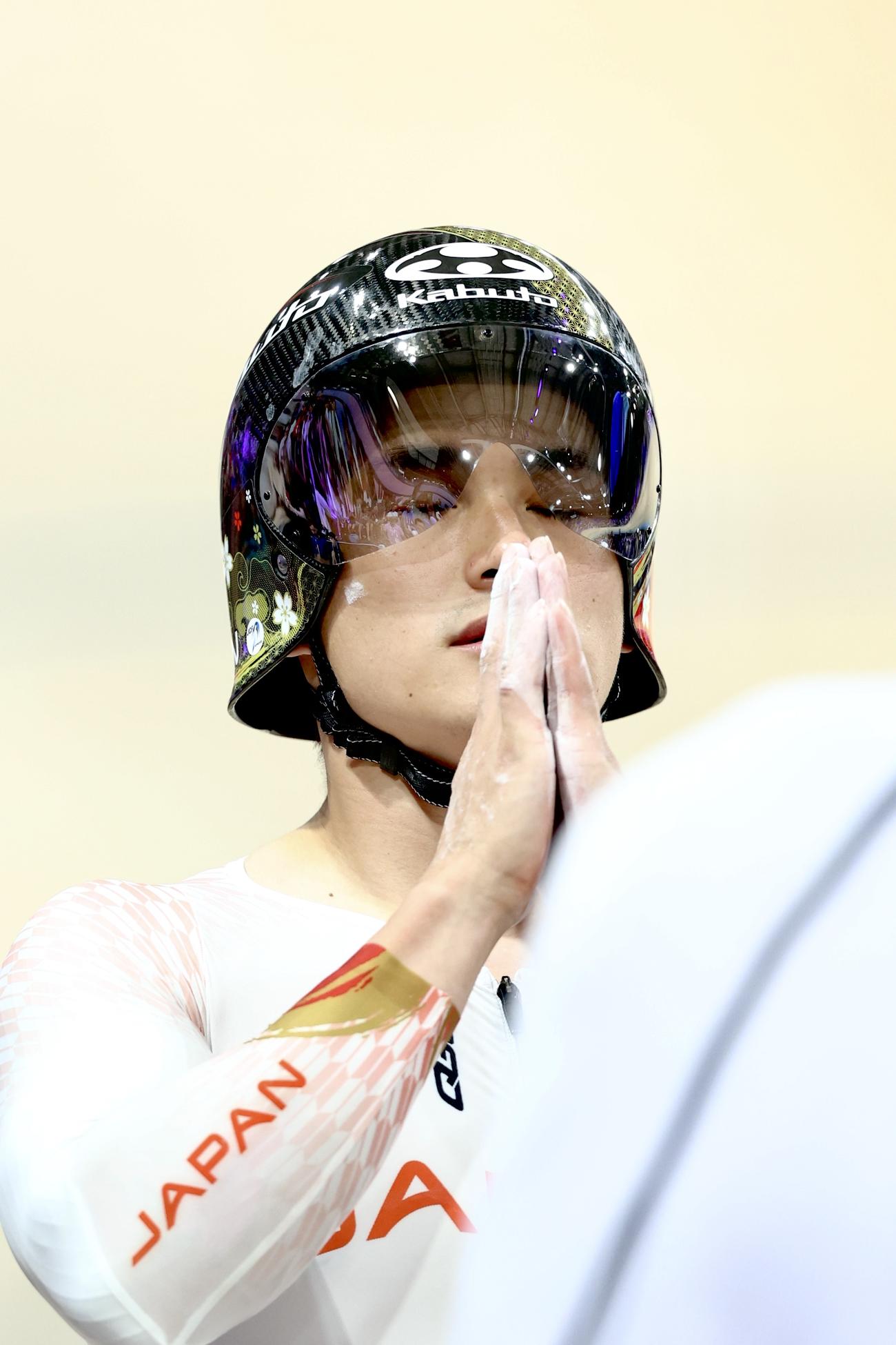 自転車トラックレース男子スプリント1／16決勝敗者復活戦に臨む太田（撮影・河田真司）