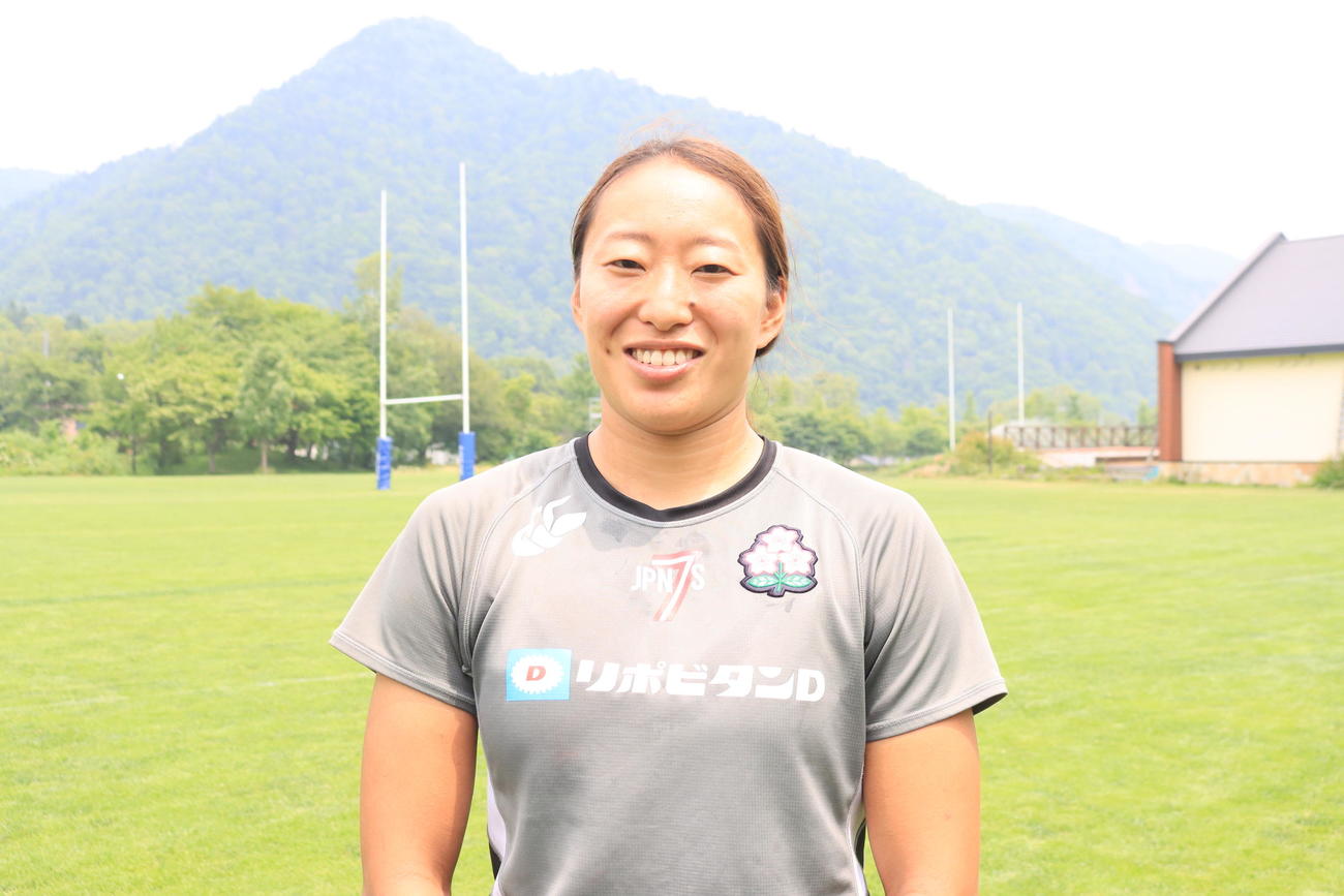 ラグビー7人制女子パリ五輪代表候補合宿に参加する三枝（撮影・保坂果那）