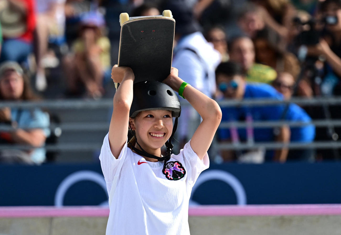 スケートボード女子ストリート　優勝した吉沢恋（ロイター）