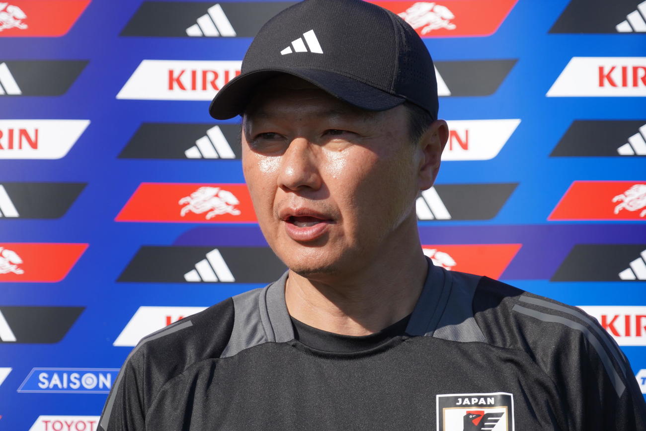 フランスとの親善試合に向けて調整したU－23日本代表大岩剛監督（撮影・佐藤成）