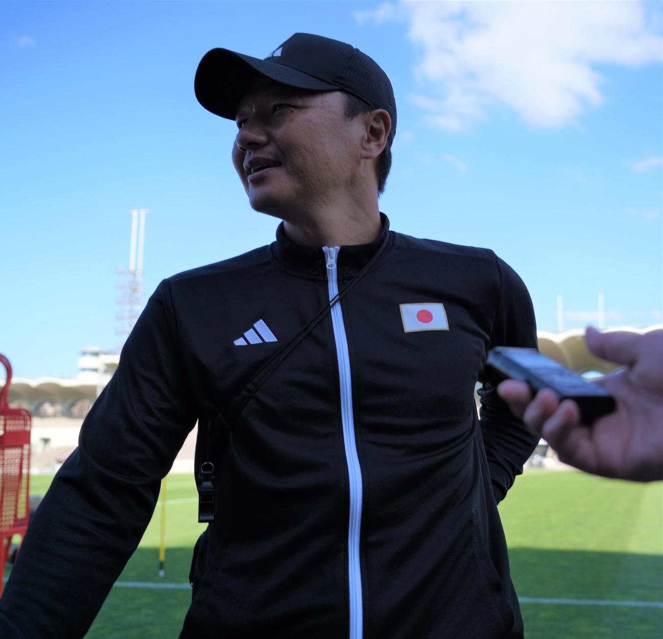 1次リーグ初戦パラグアイ戦に向けて調整したパリ五輪サッカー男子日本代表大岩剛監督（撮影・佐藤成）