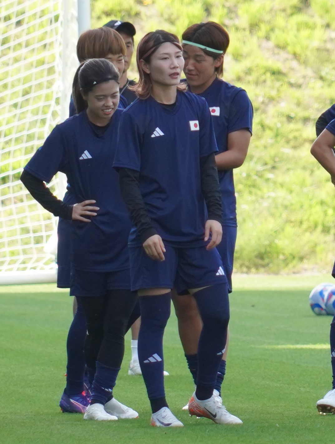 1次リーグ第3戦ナイジェリア戦に向けて調整するパリ五輪女子サッカー日本代表なでしこジャパンDF守屋都弥（撮影・佐藤成）
