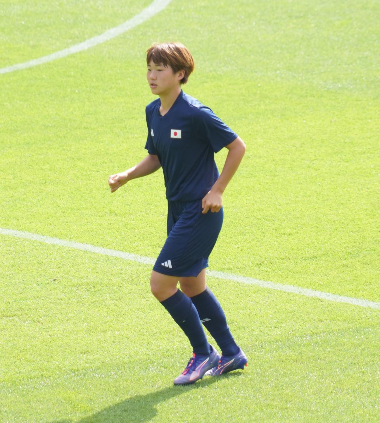 1次リーグ第3戦ナイジェリア戦に向けて調整するパリ五輪女子サッカー日本代表なでしこジャパンMF浜野まいか（撮影・佐藤成）
