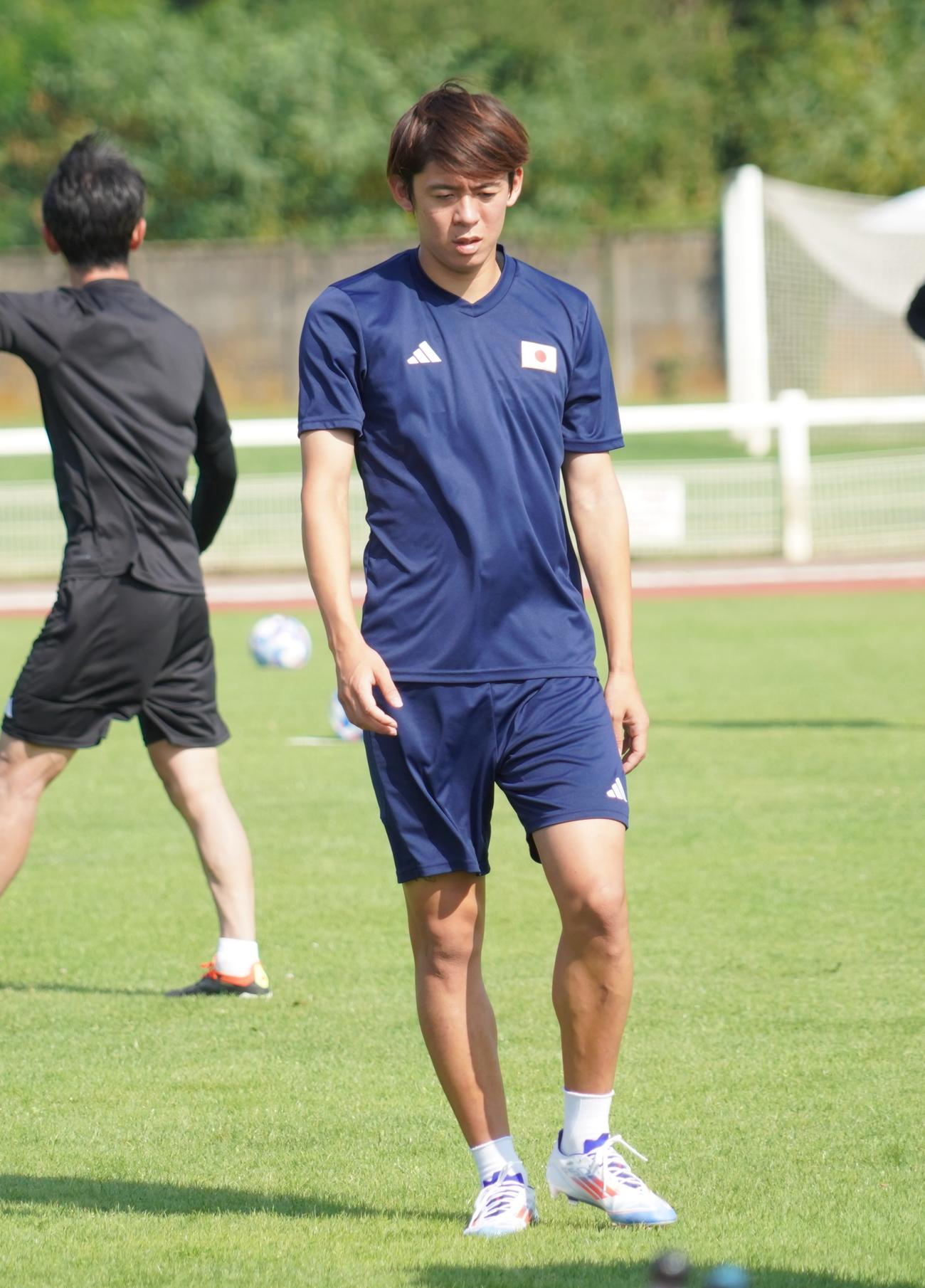 パリ五輪男子サッカー日本代表MF山本理仁（2024年8月1日撮影）