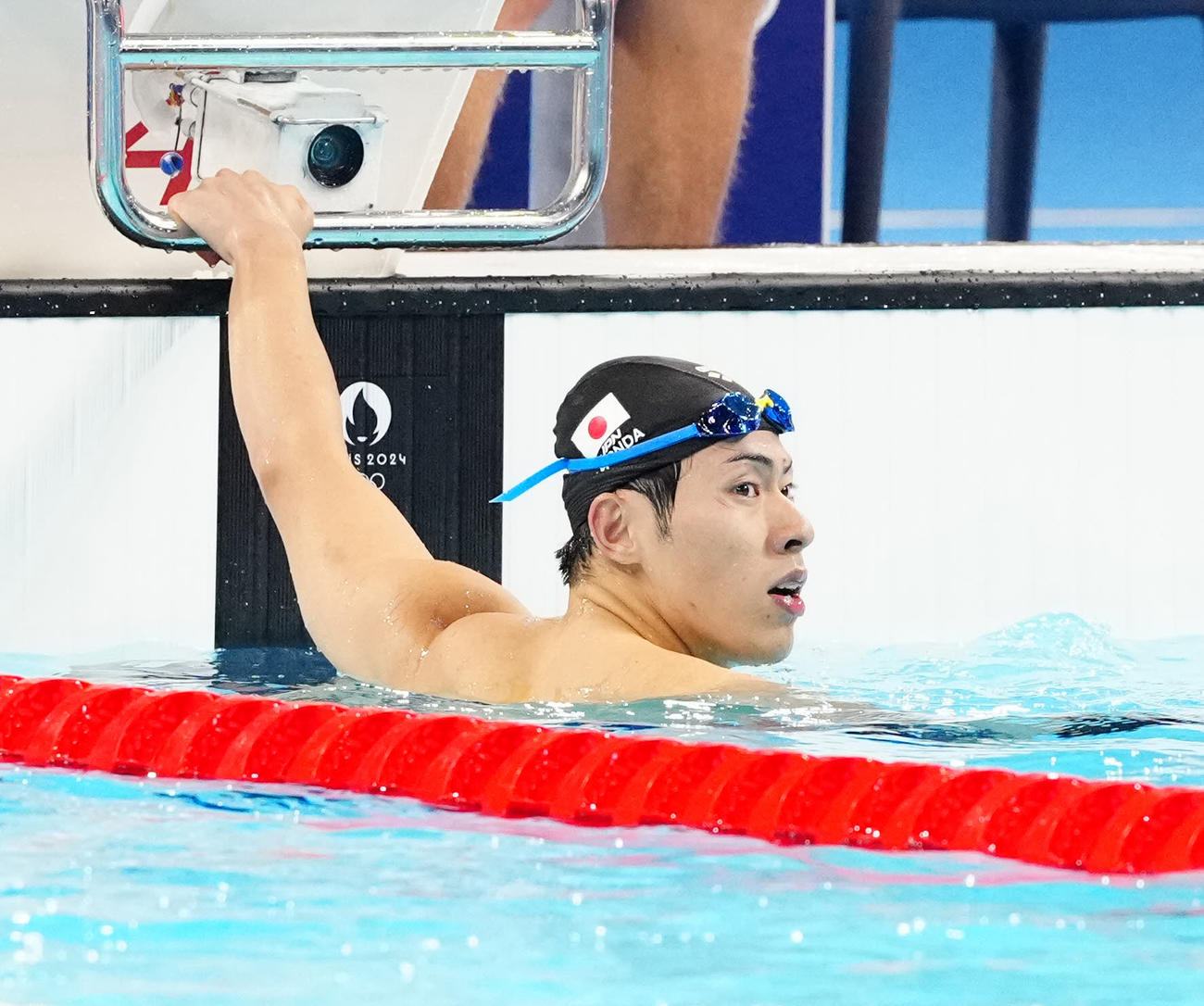 男子バタフライ200メートル予選2組で8着となった本多（撮影・江口和貴）