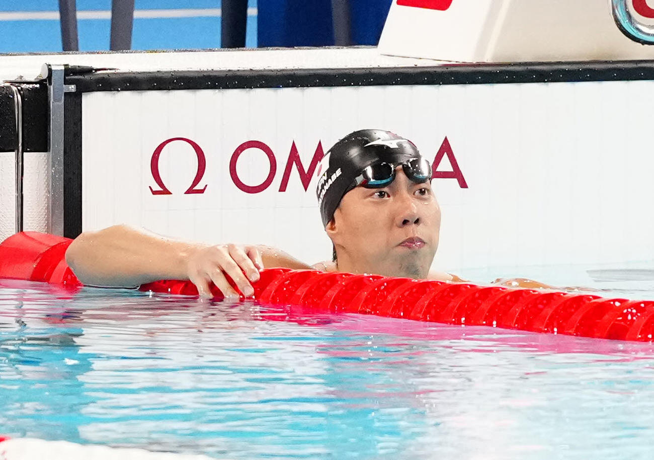 男子平泳ぎ200メートル準決勝2組で2着となった渡辺（撮影・江口和貴）