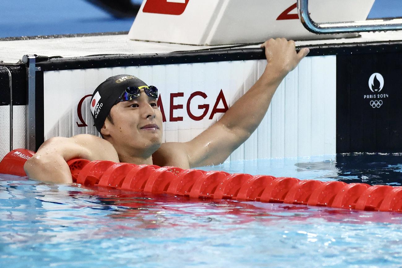 男子200メートル個人メドレー決勝　7位でフィニッシュする瀬戸（撮影・河田真司）
