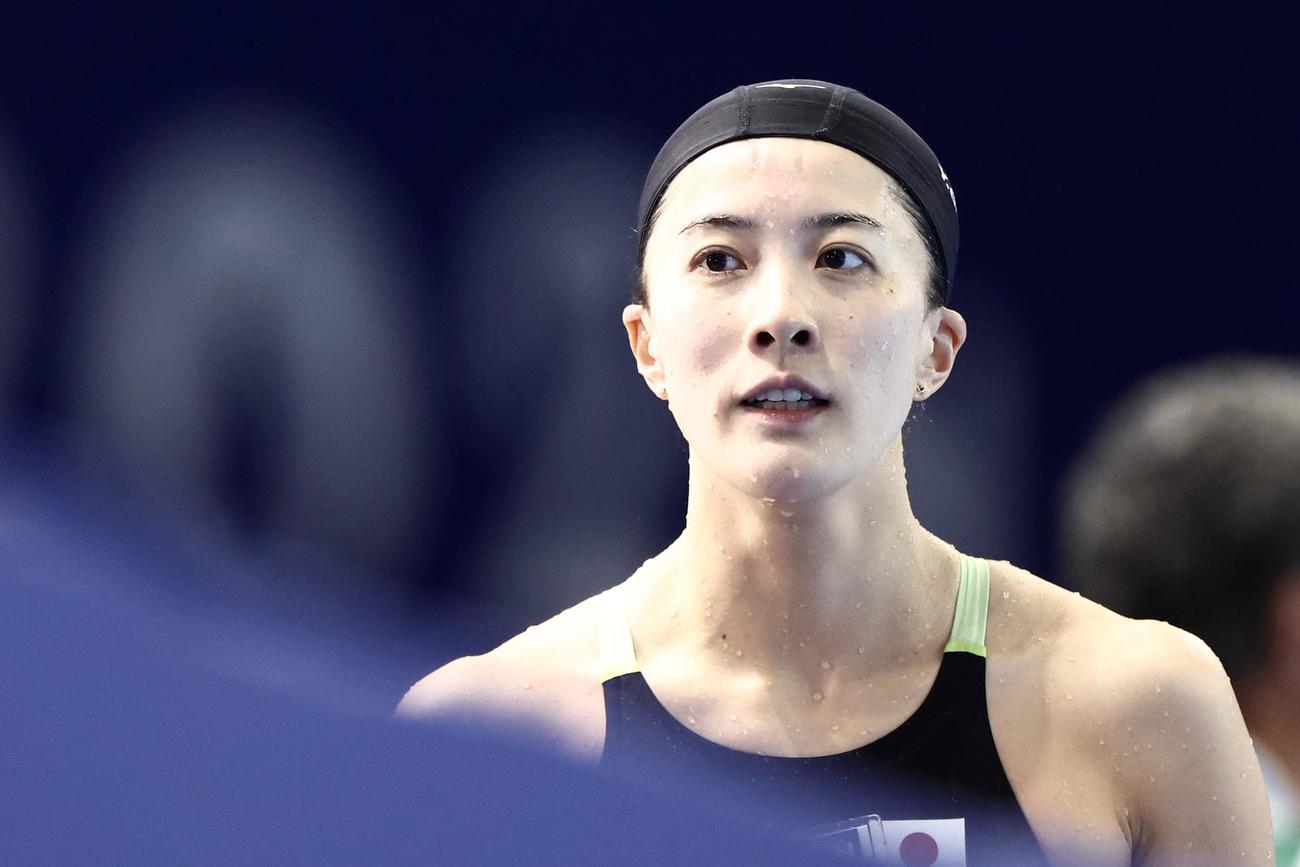 女子200メートル個人メドレー準決勝　引き揚げる大橋（撮影・河田真司）