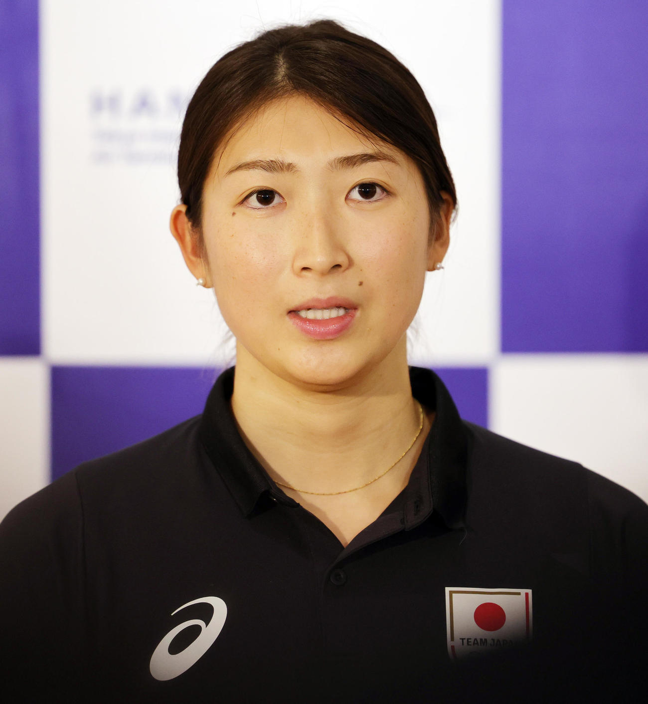 パリ五輪から帰国し会見する競泳の池江（撮影・野上伸悟）