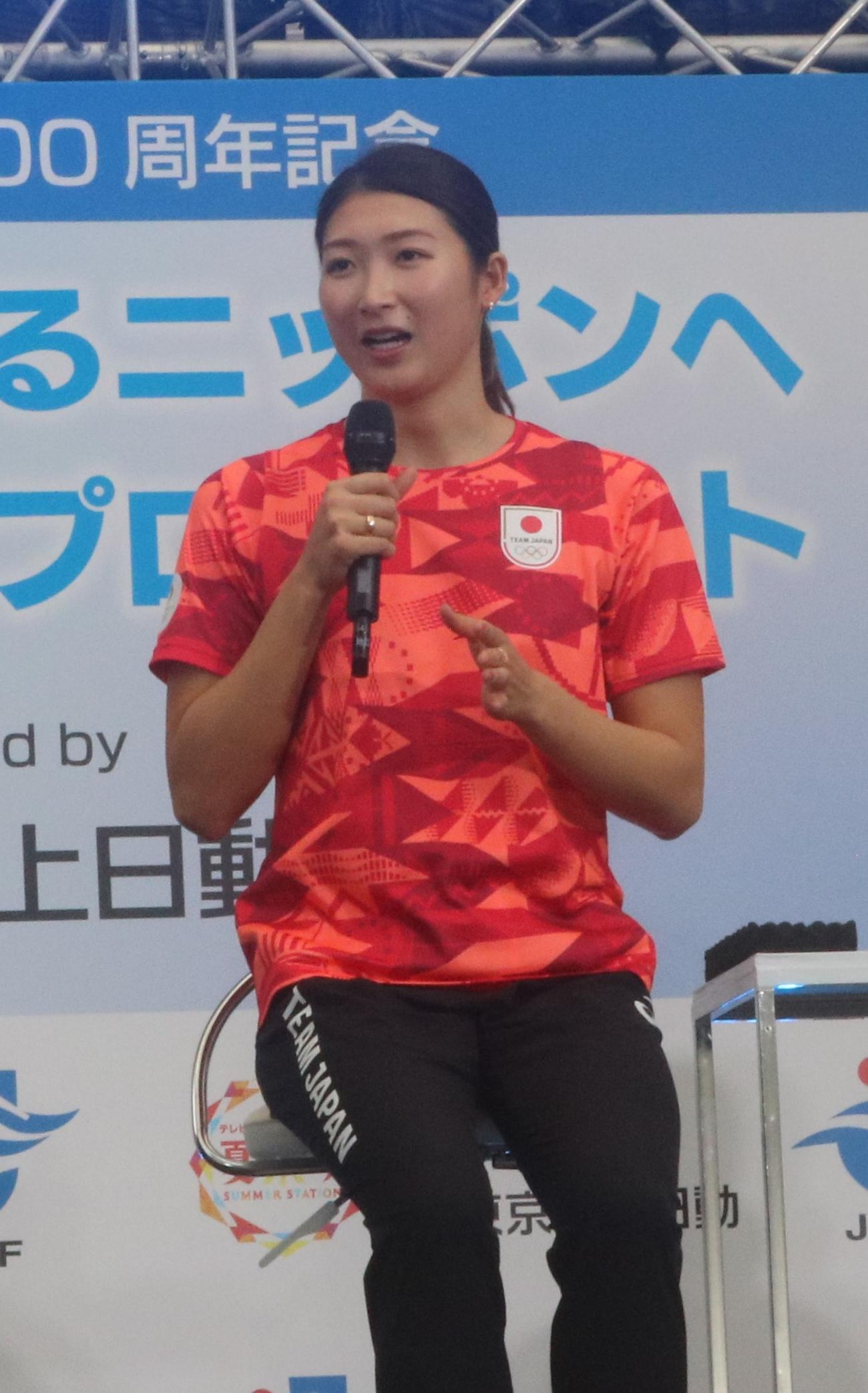 パリ五輪から帰国が初の公の場に出席した池江璃花子（撮影・深田雄智）