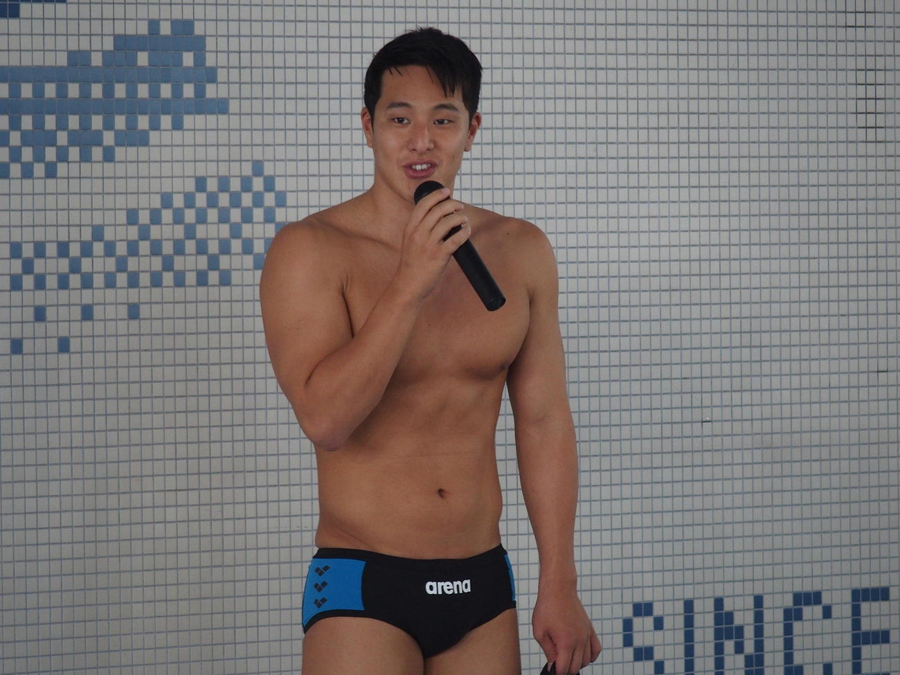 水泳教室に参加した瀬戸大也（撮影・永田淳）