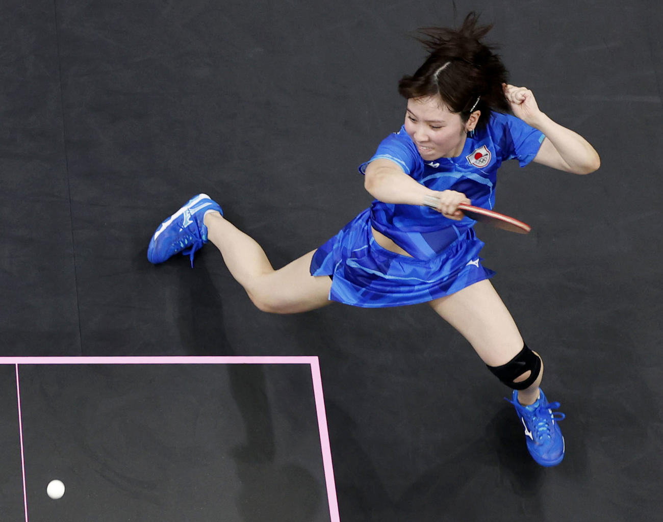 女子シングルス3回戦　インド選手に勝利した平野美宇（共同）