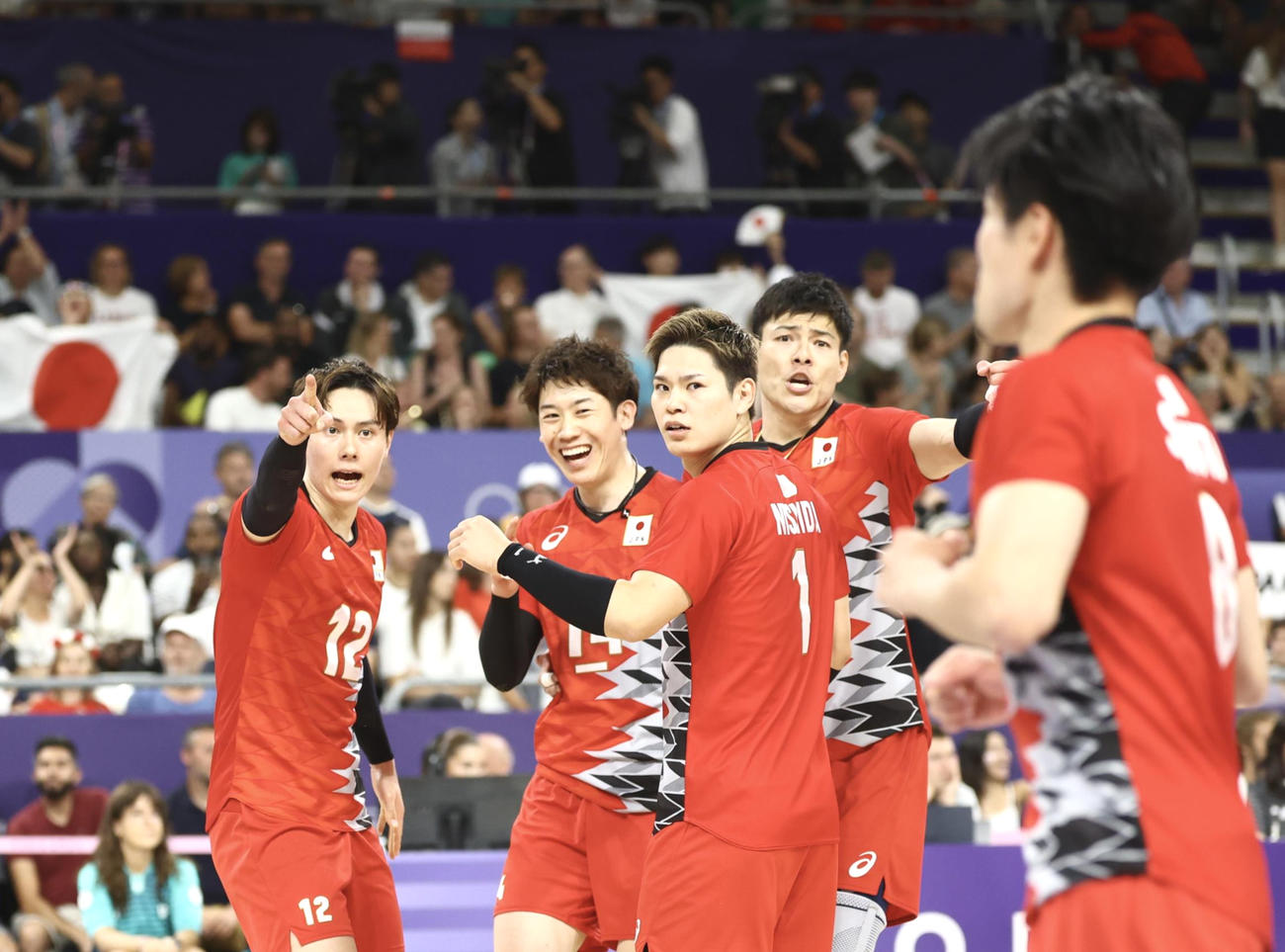 日本対イタリア　第3S、ポイントする日本（撮影・河田真司）