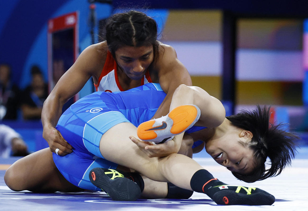 女子53キロ級決勝　金メダルを獲得した藤波朱理（ロイター）