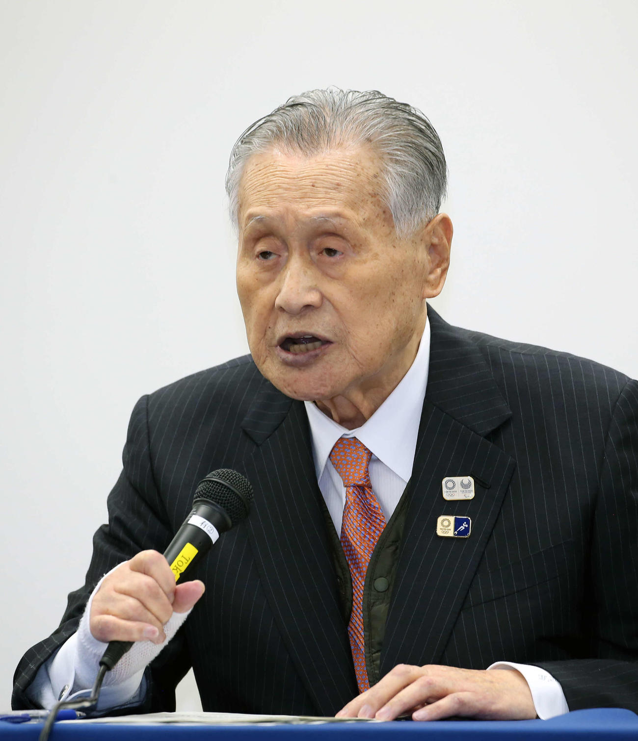 会見に臨んだ東京五輪組織委員会の森会長（撮影・河野匠）