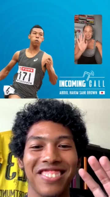 出演中に笑顔を見せるサニブラウン（olympic　channelインスタグラムより）